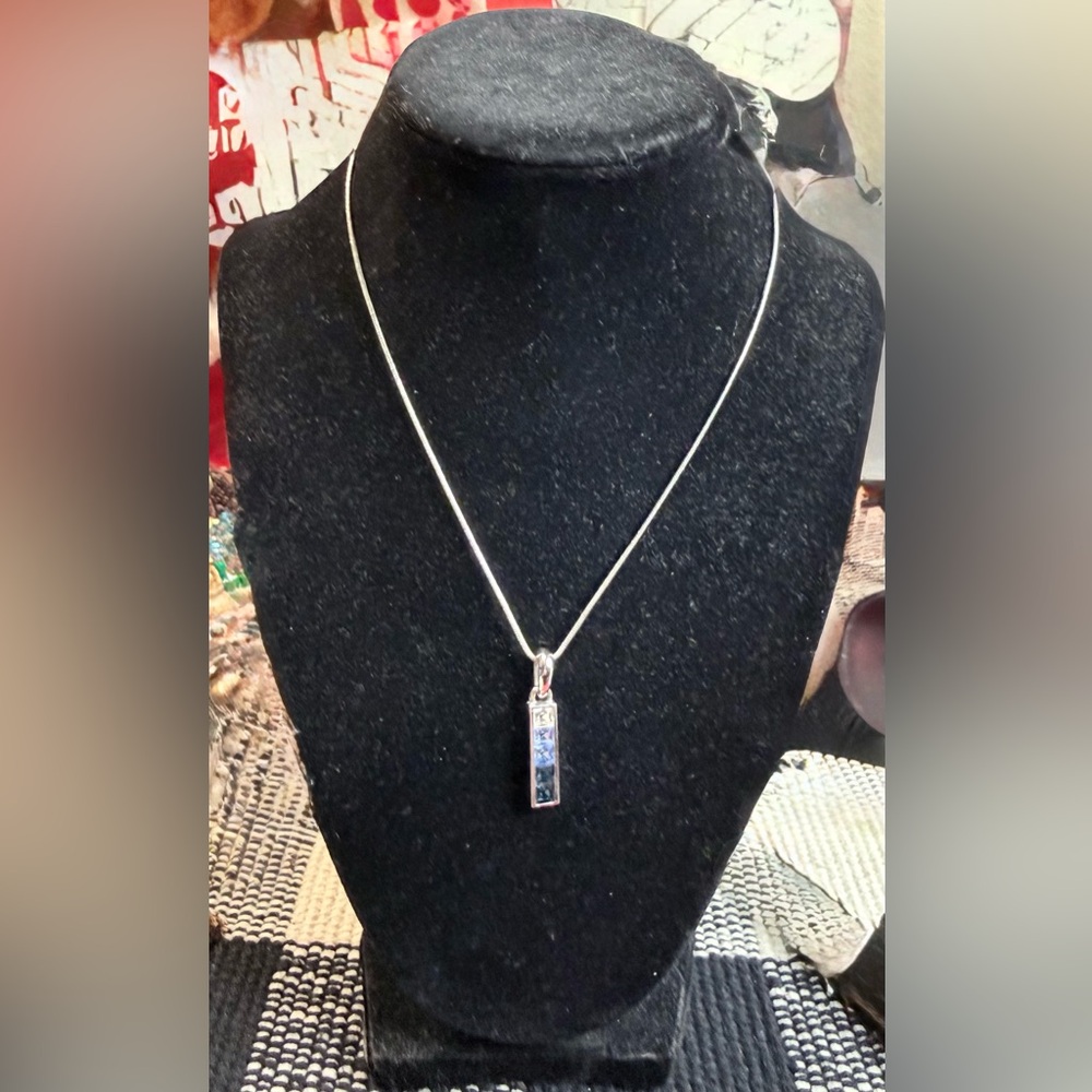 Lia Sophia Necklace and Pendant in Silver with Blue